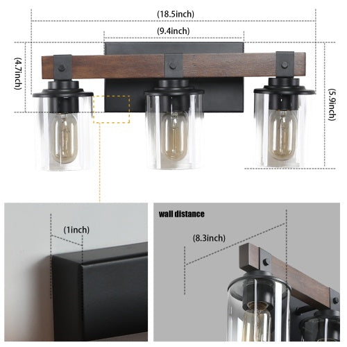 HavenGlow Farmhouse Vanity Light – 3 Light Rustic Fixture
