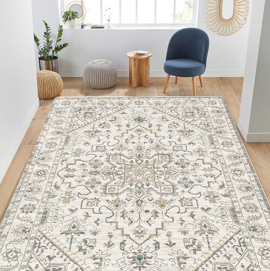 Avery Area Rug – Vintage Neutral Medallion (4x6)