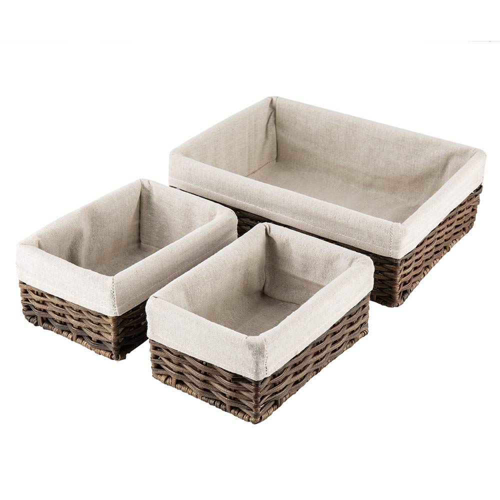 Cozy Nest Woven Storage Baskets – 3 Piece Organizer Set