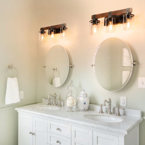 HavenGlow Farmhouse Vanity Light – 3 Light Rustic Fixture