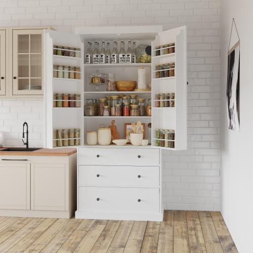 Farmhouse Pantry Cabinet – Kitchen Storage Organizer