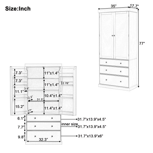 Farmhouse Pantry Cabinet – Kitchen Storage Organizer