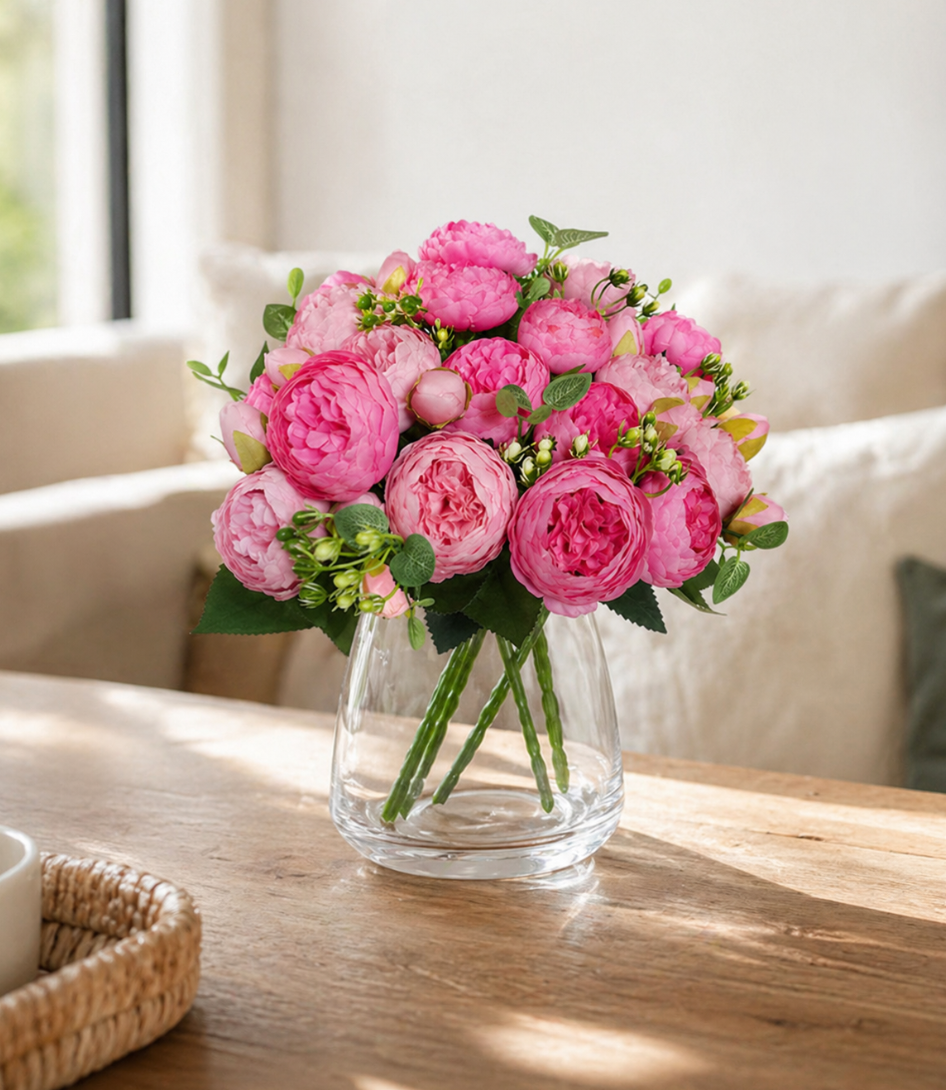 Blush Peony Silk Flower Bouquet